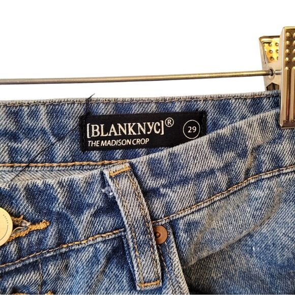 Blank NYC Medium Wash The Madison Crop Button Fly Jeans - Picture 3 of 5